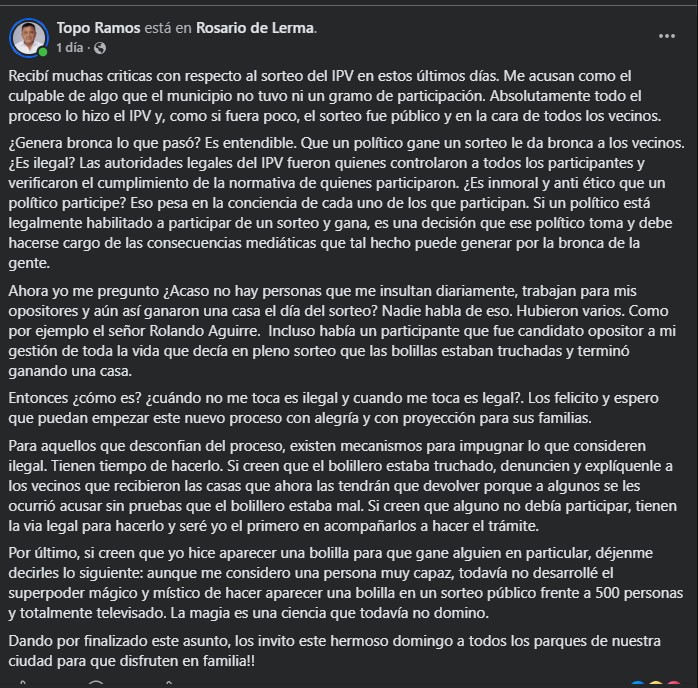 Los dichos de Topo Ramos